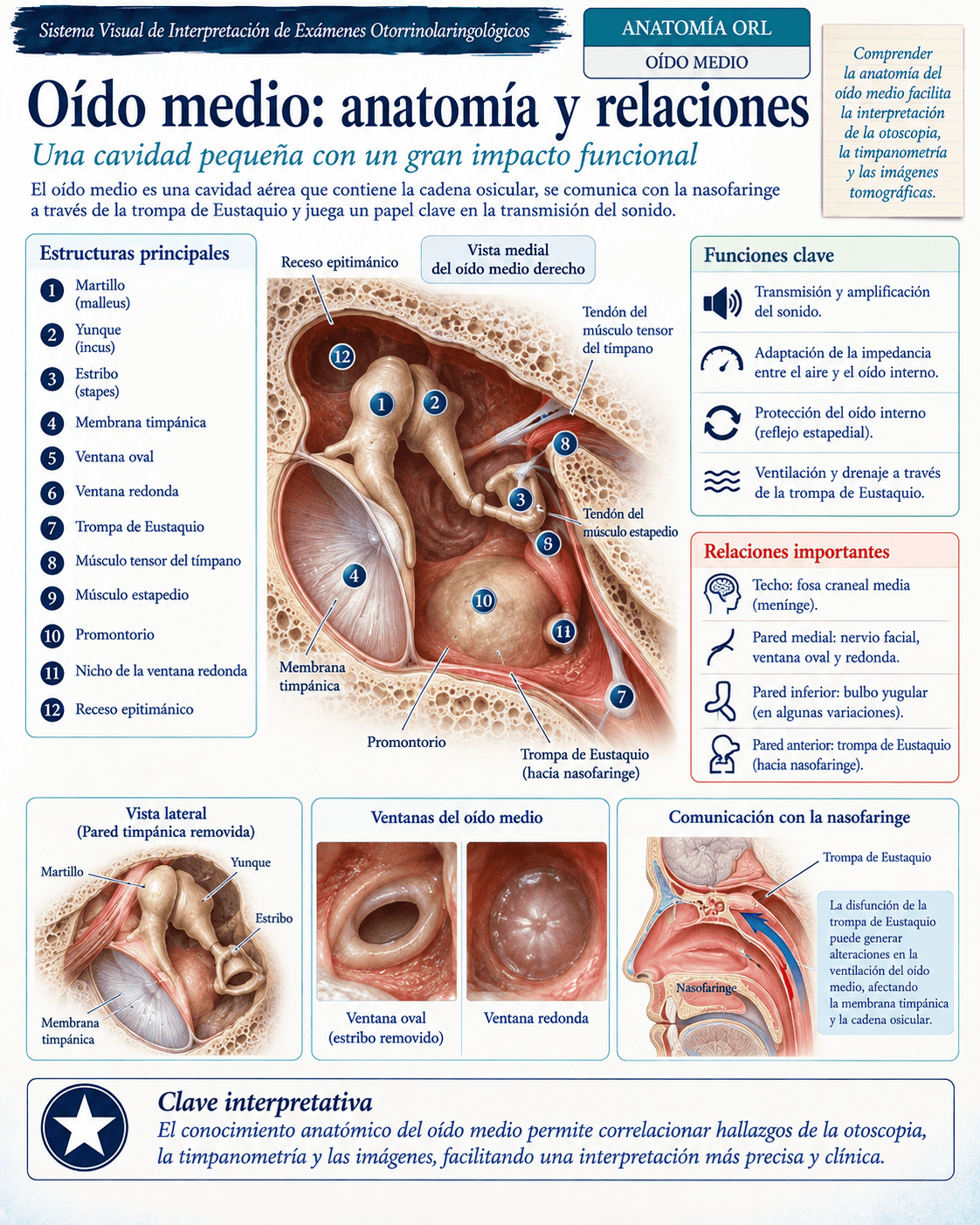 Muestra ilustrada del atlas médico ORL