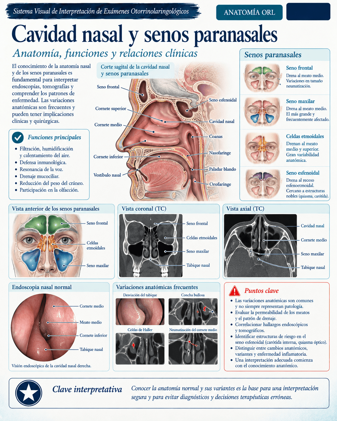 Muestra ilustrada del atlas médico ORL